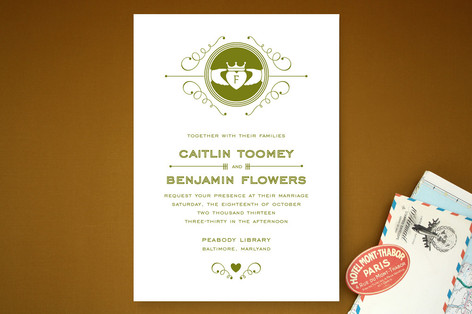 Irish claddagh wedding invitations