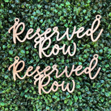 Reserved Row ii - SET of Two Signs | Birch Wood Aisle and Chair Decor