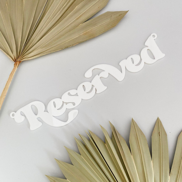 Reserved Seat Sign • White Aisle and Chair Decor by Haven Print Co ...