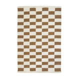 Zapotec Umber and Ivory Checkered Rug, Size 2'x3' Accent Rugs