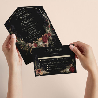 Botanical Edge All-in-One Foil-Pressed Wedding Invitations