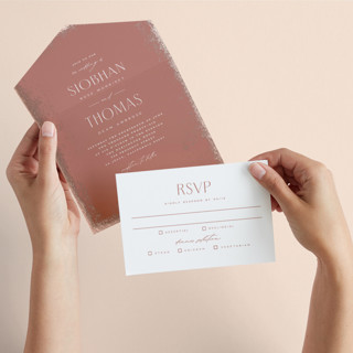 Burnished All-in-One Foil-Pressed Wedding Invitations