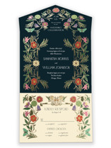 Gilded Tapestry All-in-One Foil-Pressed Wedding Invitations