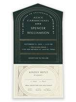 deco arch All-in-One Foil-Pressed Wedding Invitations