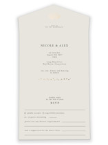 Simple Seashell All-in-One Foil-Pressed Wedding Invitations