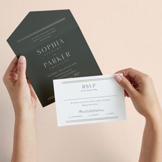 Perfect Pair All-in-One Foil-Pressed Wedding Invitations