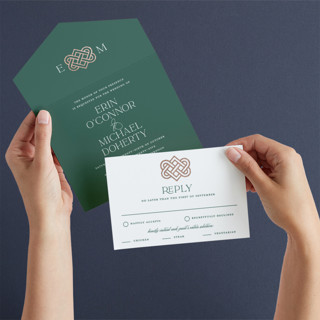 Celtic Love Knot All-in-One Foil-Pressed Wedding Invitations