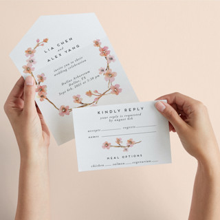 Love Blossom All-in-One Foil-Pressed Wedding Invitations