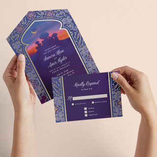 Whole New World from Disney's Aladdin All-in-One Foil-Pressed Wedding Invitations