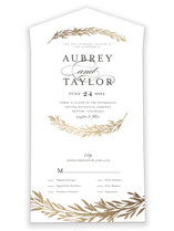 Dipped Laurels All-in-One Foil-Pressed Wedding Invitations
