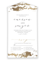 Aerial All-in-One Foil-Pressed Wedding Invitations