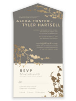 In Bloom All-in-One Foil-Pressed Wedding Invitations