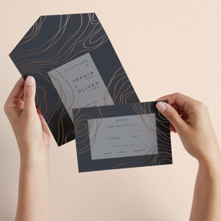 Precious Gems All-in-One Foil-Pressed Wedding Invitations