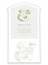 Floral Ampersand All-in-One Wedding Invitations