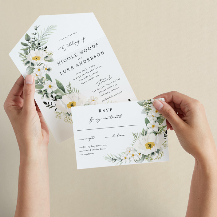 Botanical Swag All-in-One Wedding Invitations by Susan Moyal | Minted