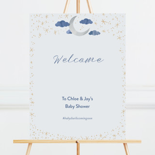 Moon and Back Cloudy Sky Large Custom Signs