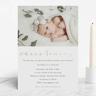 Blessed Foil-Pressed Baptism and Christening Invitations