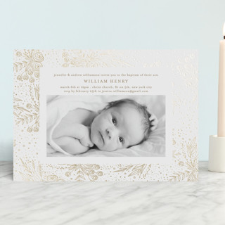 Bountiful Foil-Pressed Baptism and Christening Invitations