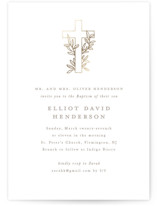 Gilded cross Foil-Pressed Baptism and Christening Invitations