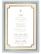 Delicate Frame Foil-Pressed Baptism and Christening Invitations