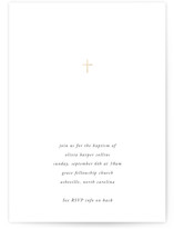 simple cross Foil-Pressed Baptism and Christening Invitations