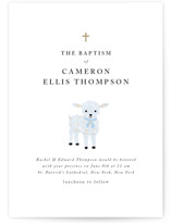 Little Lamb Foil-Pressed Baptism and Christening Invitations