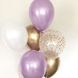 Lavender and Gold Balloons | Set of 8 Standard 11" Latex Balloons Party Balloons