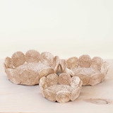 White Abaca Fruit Basket Circles, set of 3