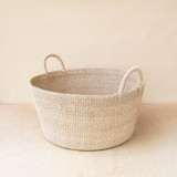 Natural Jumbo Round basket with Handles Decorative Baskets