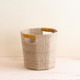 Natural + Mustard Yellow Octagon Basket Decorative Baskets