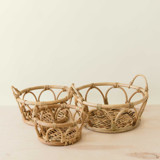 Rattan Fruit Basket, set of 3 Decorative Baskets