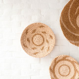 Medium Natural + Brown Round Wall Baskets 12" Decorative Baskets
