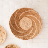 Large Natural + Brown Round Wall Baskets 18" Decorative Baskets