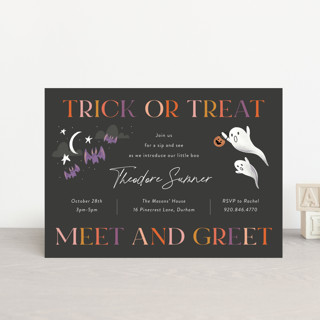 Trick or Treat Meet and Greet Baby Shower Postcards