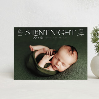A Silent Night Holiday Birth Announcement Postcards