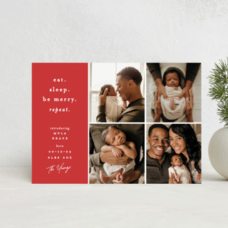 Repeat Holiday Birth Announcement Postcards