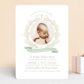 Baptism Wreath Baptism and Christening Invitations