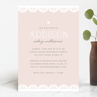 scalloped edge Baptism and Christening Invitations