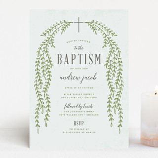 Sweet Vines Baptism and Christening Invitations