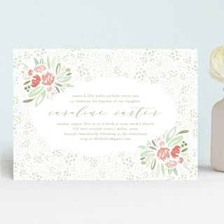 Bouquet Baptism and Christening Invitations