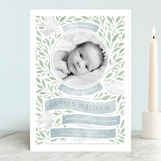 Olive Branches Baptism and Christening Invitations