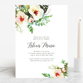 lovely floral faith Baptism and Christening Invitations