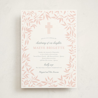 Blessed Laurels Baptism and Christening Invitations