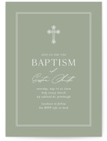 Ornate Cross Baptism and Christening Invitations