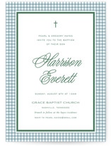 Mini Gingham Baptism and Christening Invitations