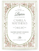 Wildflower Frame Baptism and Christening Invitations