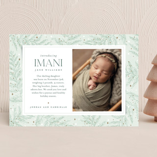 Linen & Pine Holiday Birth Announcements