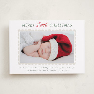 Merry Scallop Holiday Birth Announcements