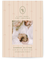 first christmas monogram Holiday Birth Announcements