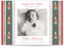 Nutcracker Lace Holiday Birth Announcements